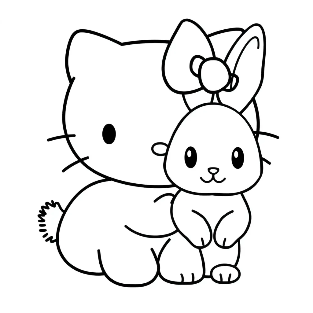 Hello Kitty, and rabbit