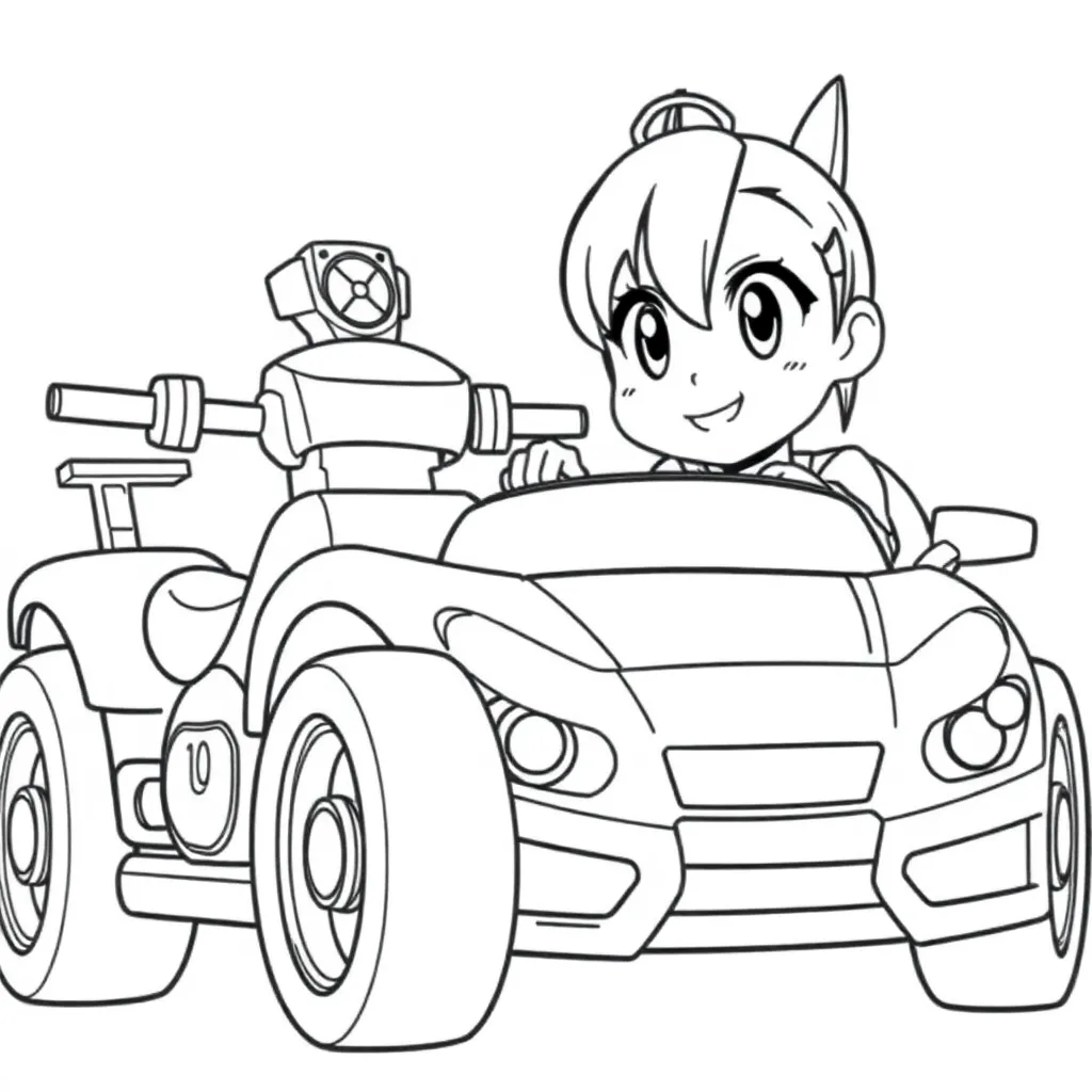 KUROMI PLAYING CARSTOY WITH POLICE IN FRONT OF HER