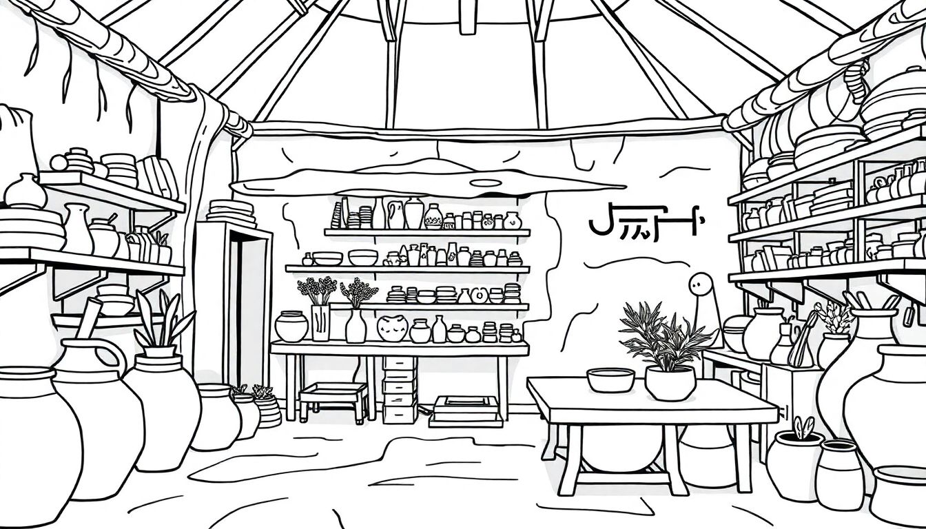 The interior of the clay sculpture workshop is complete.