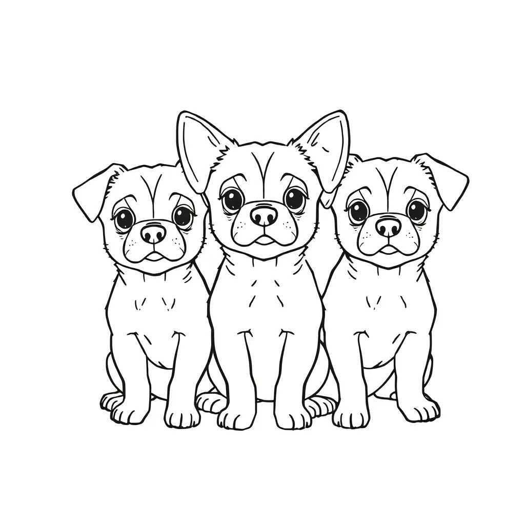 three small dogs