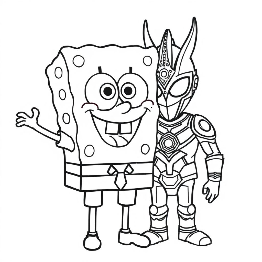 SpongeBob SquarePants and Ultraman Bold and lovely style