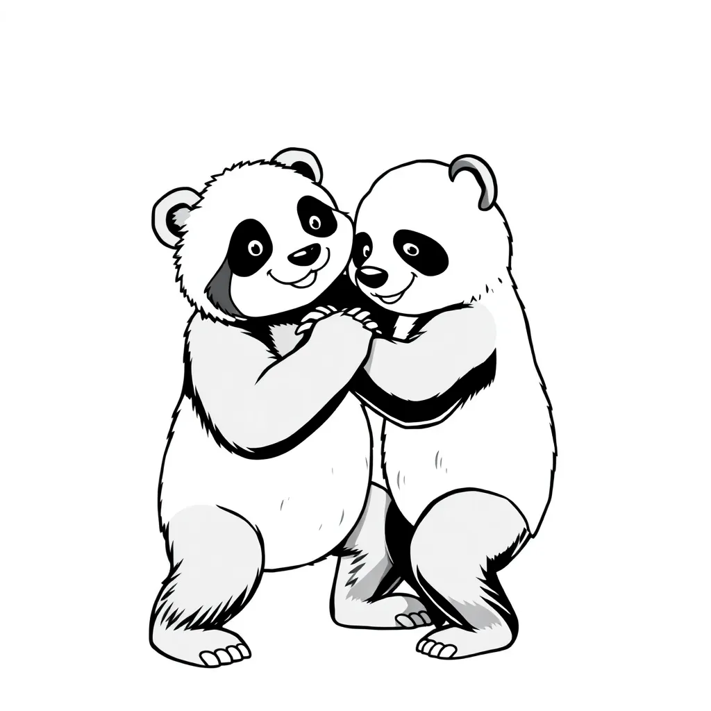 panda and a sloth having a wrestling matching page