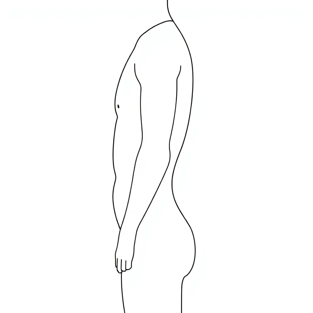 Human body side view
