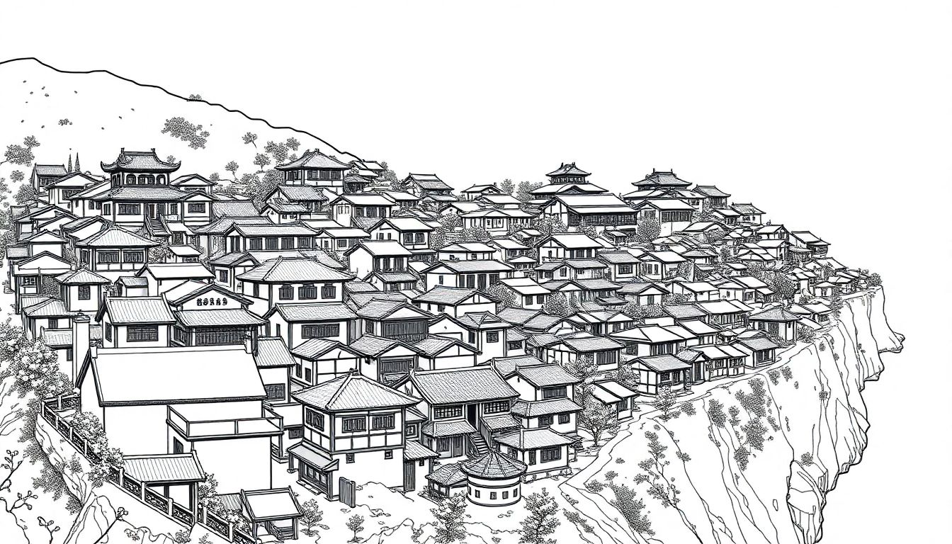 A panoramic view of Chinese village clusters