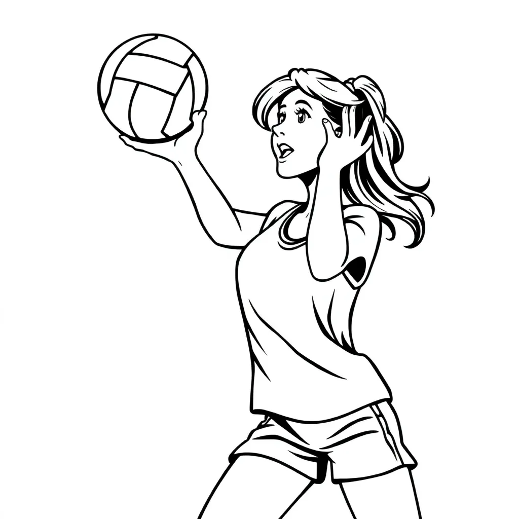 girl smashes volleyball