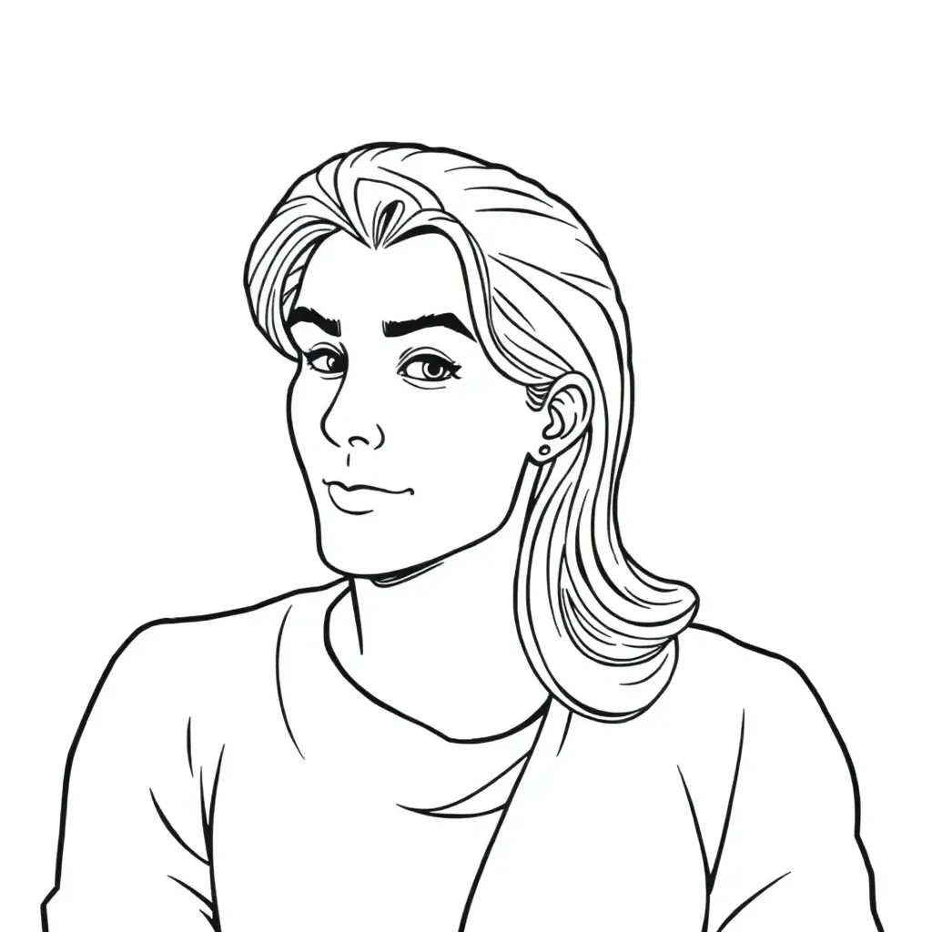 outline me the artist laufey make it a little realistic
