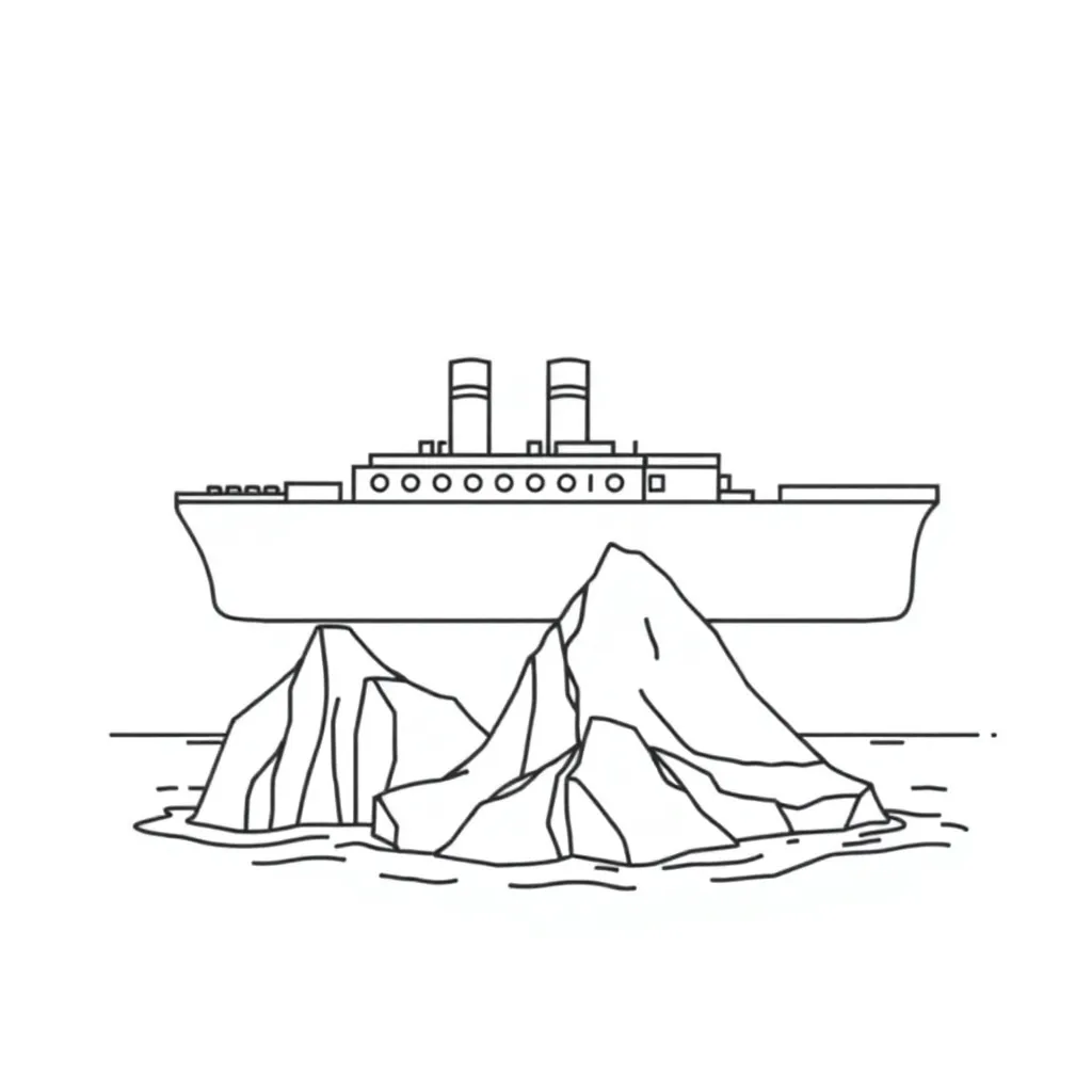 Lego, Titanic Ship and ice berg