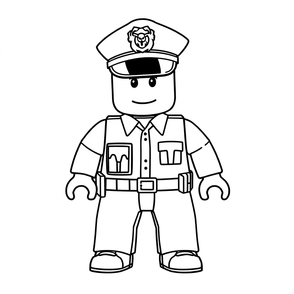 Police Roblox character, and outline