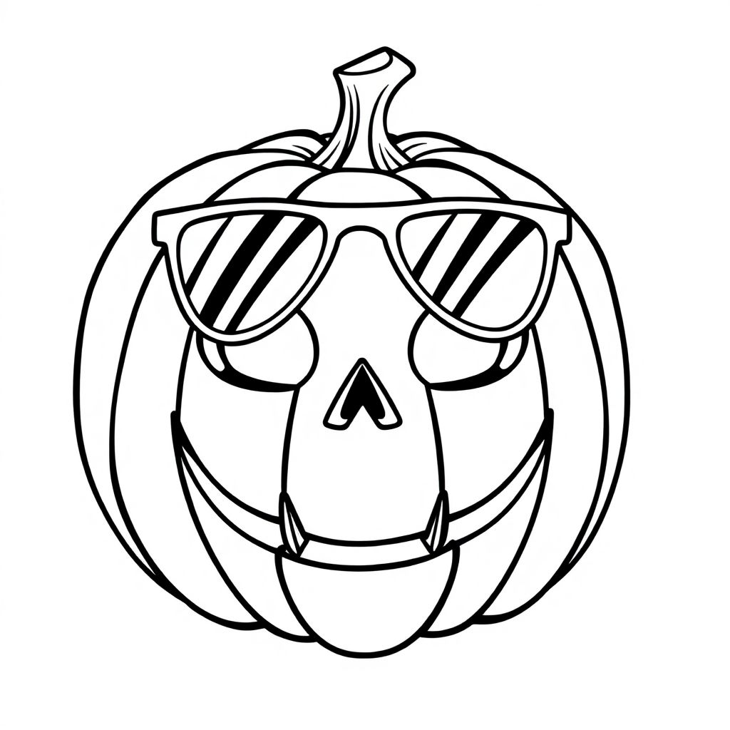 Halloween pumpkin expression sunglasses triangle mouth mouth triangle fangs