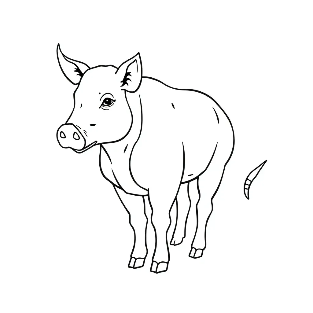 Draw a pig head, ox body, snake tail animal, transform into human form but retain features.