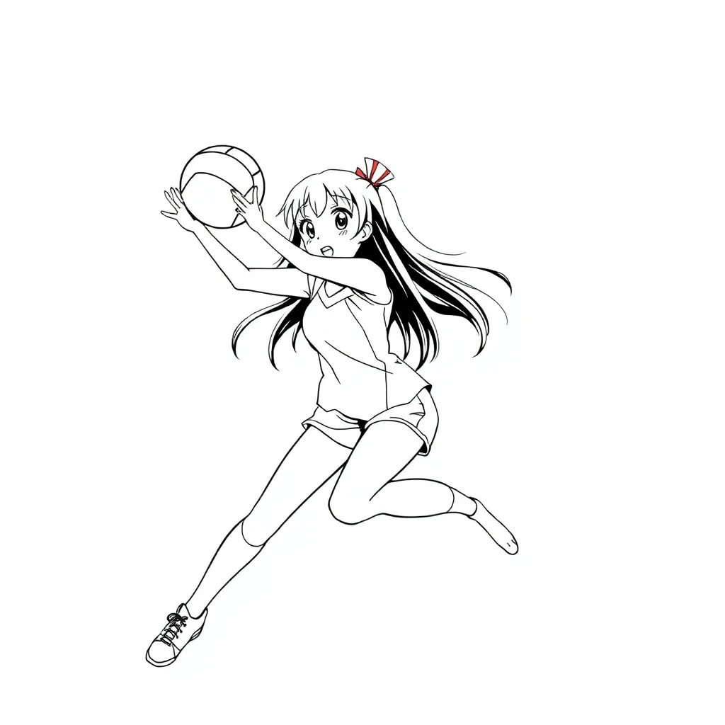 anime girl hitting volleyball