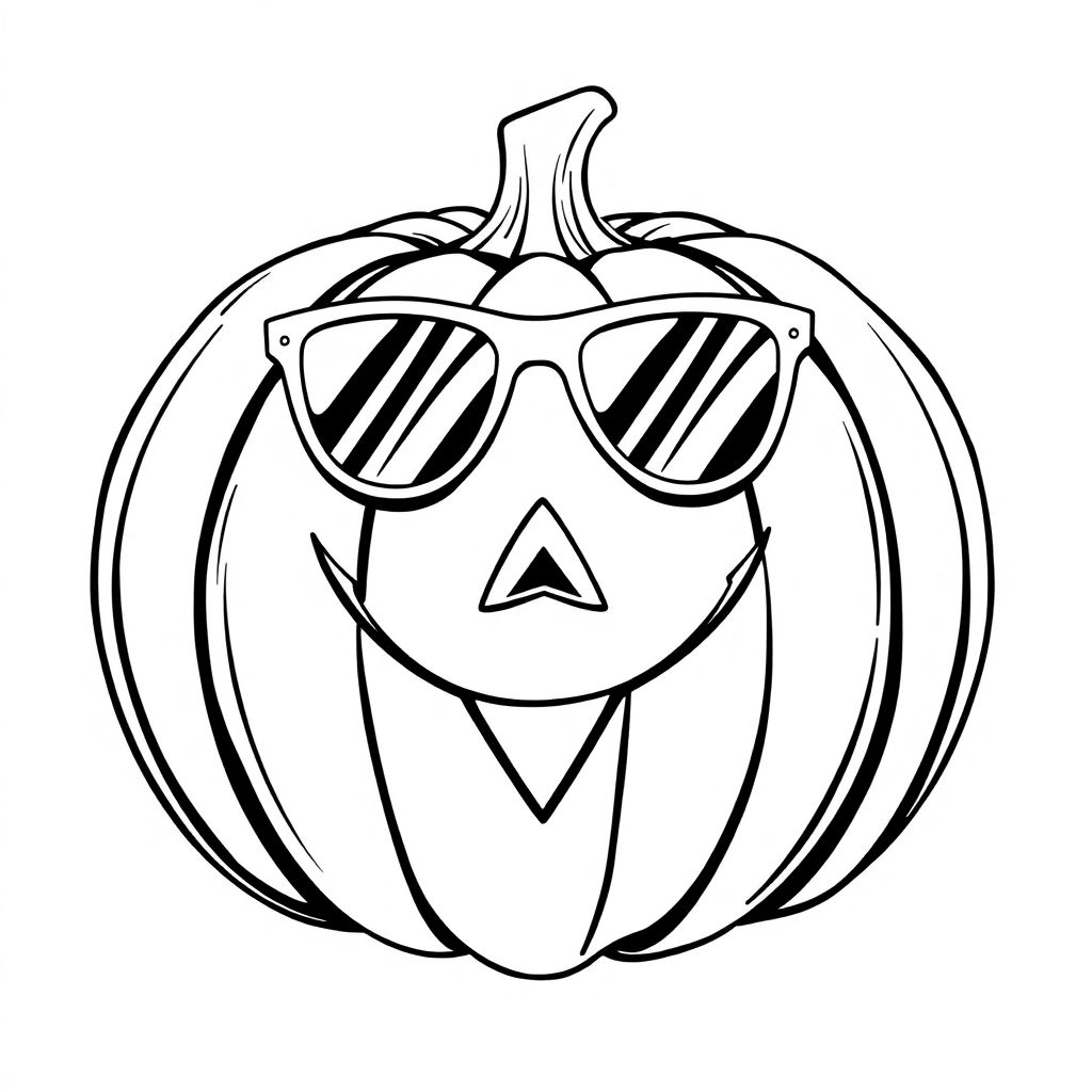 Halloween pumpkin expression sunglasses triangle mouth