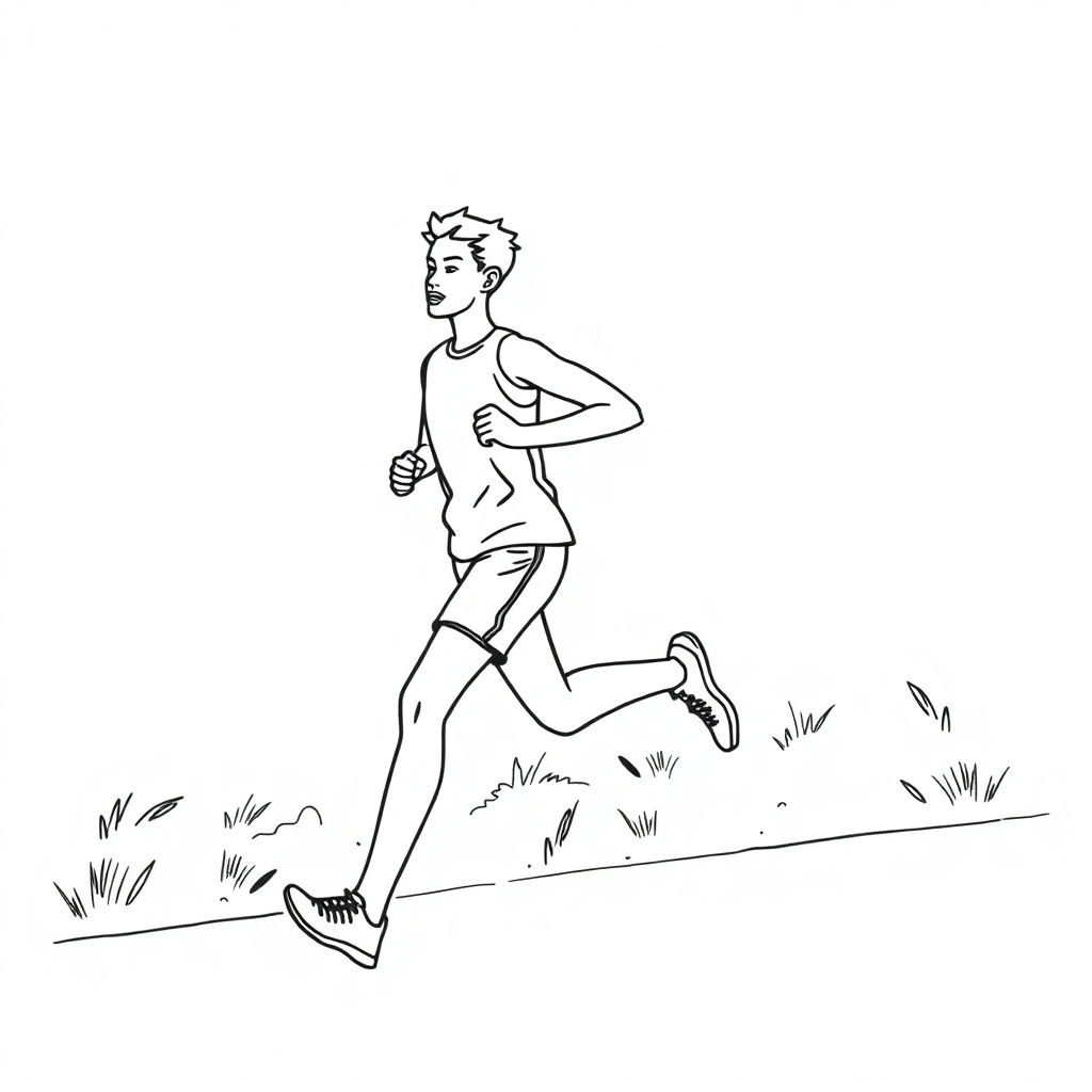 A person who breathes while running