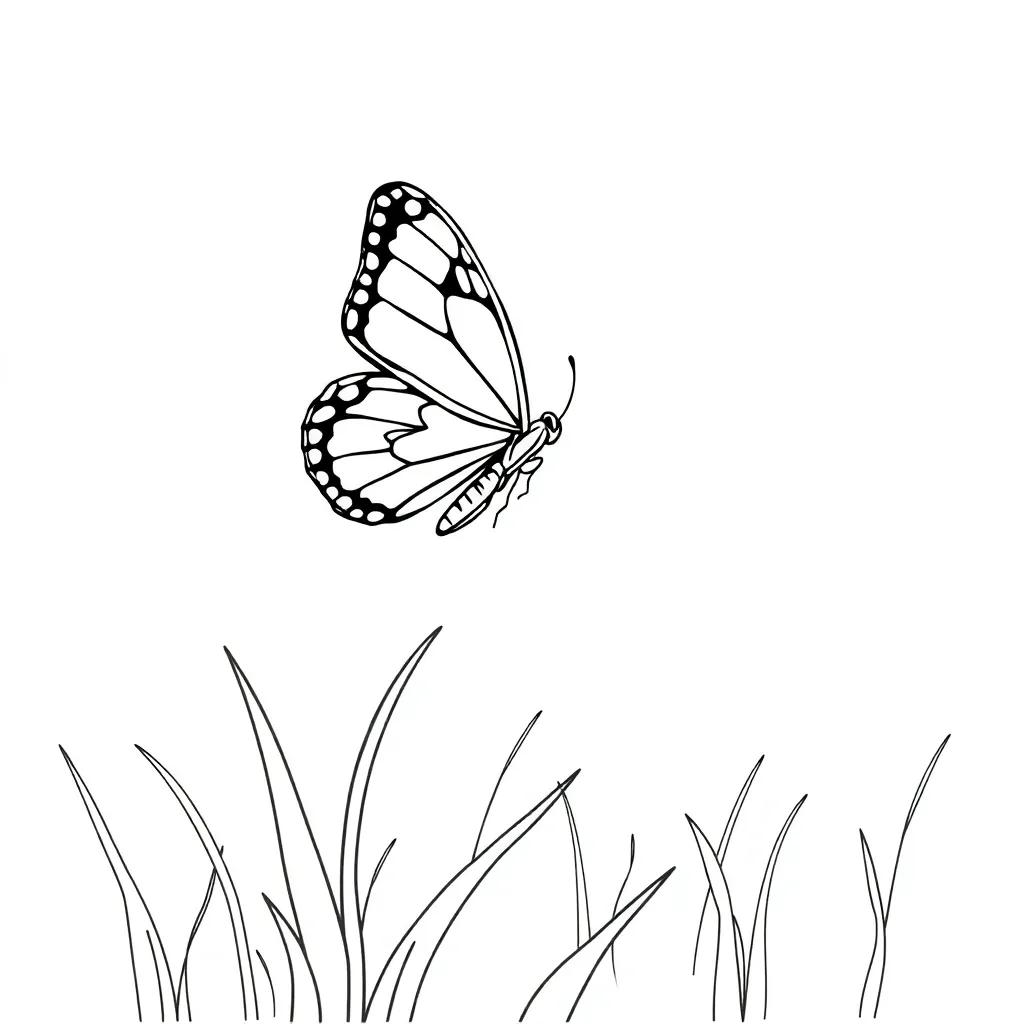 Butterfly fly on field.