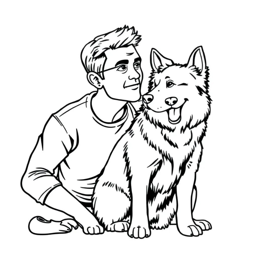 a man and a dog