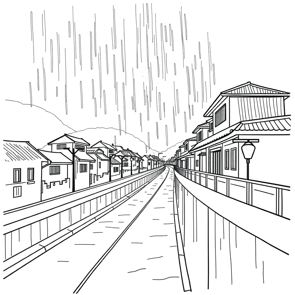 Rainy night, elevated road, Chuzihang