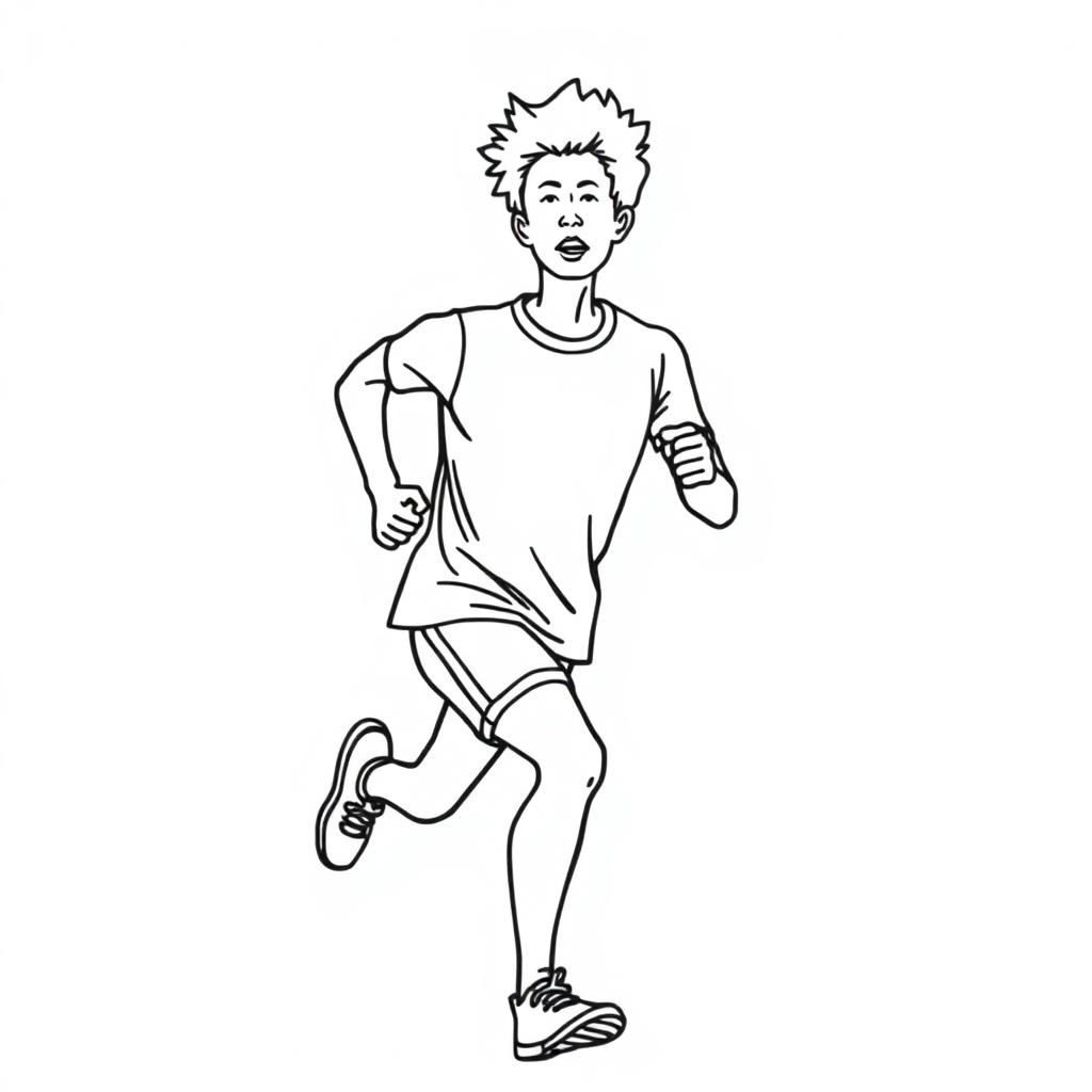 A person who breathes while running