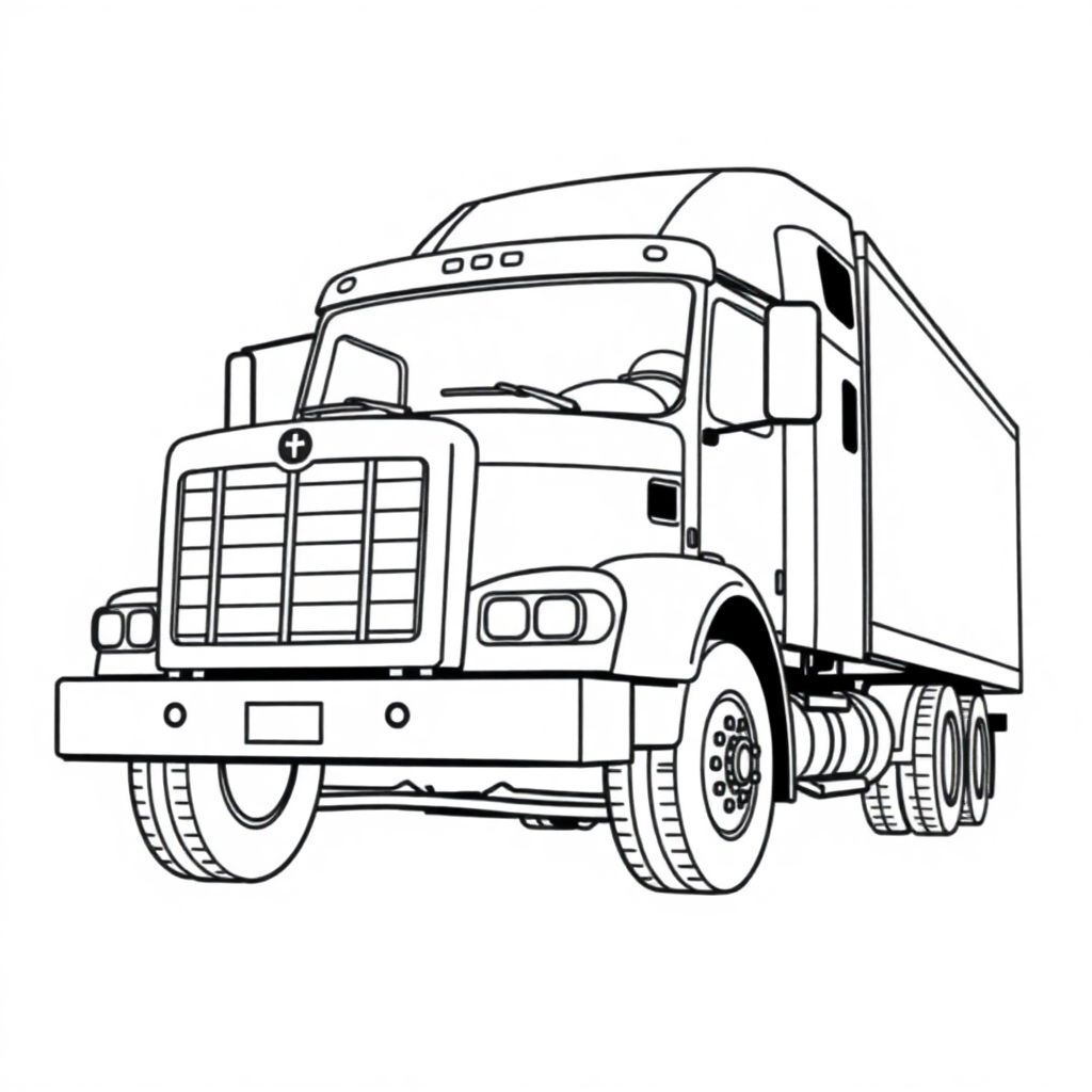 In front of the truck