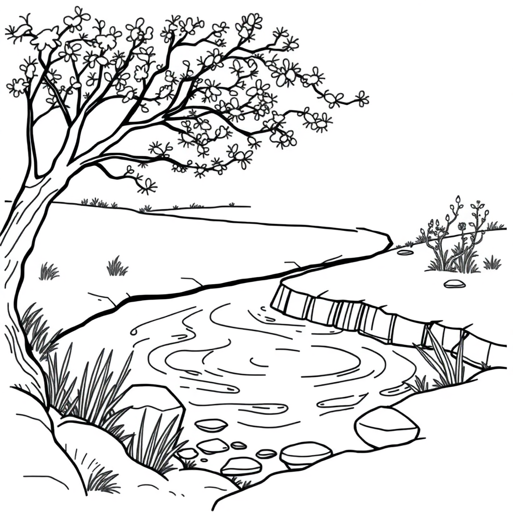 The treated water is discharged into the river.