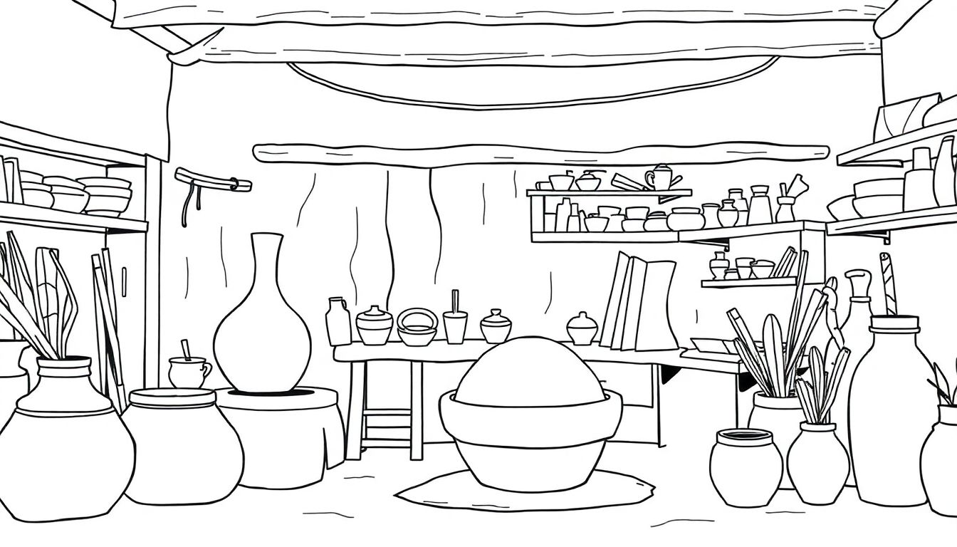 Inside the clay sculpture workshop