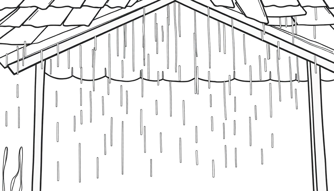 Under the eaves on a rainy day