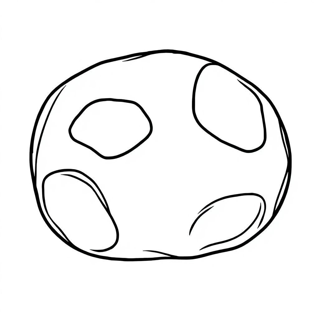 smooth pebble stone, rounded shape, oval, clean outline, simple line art