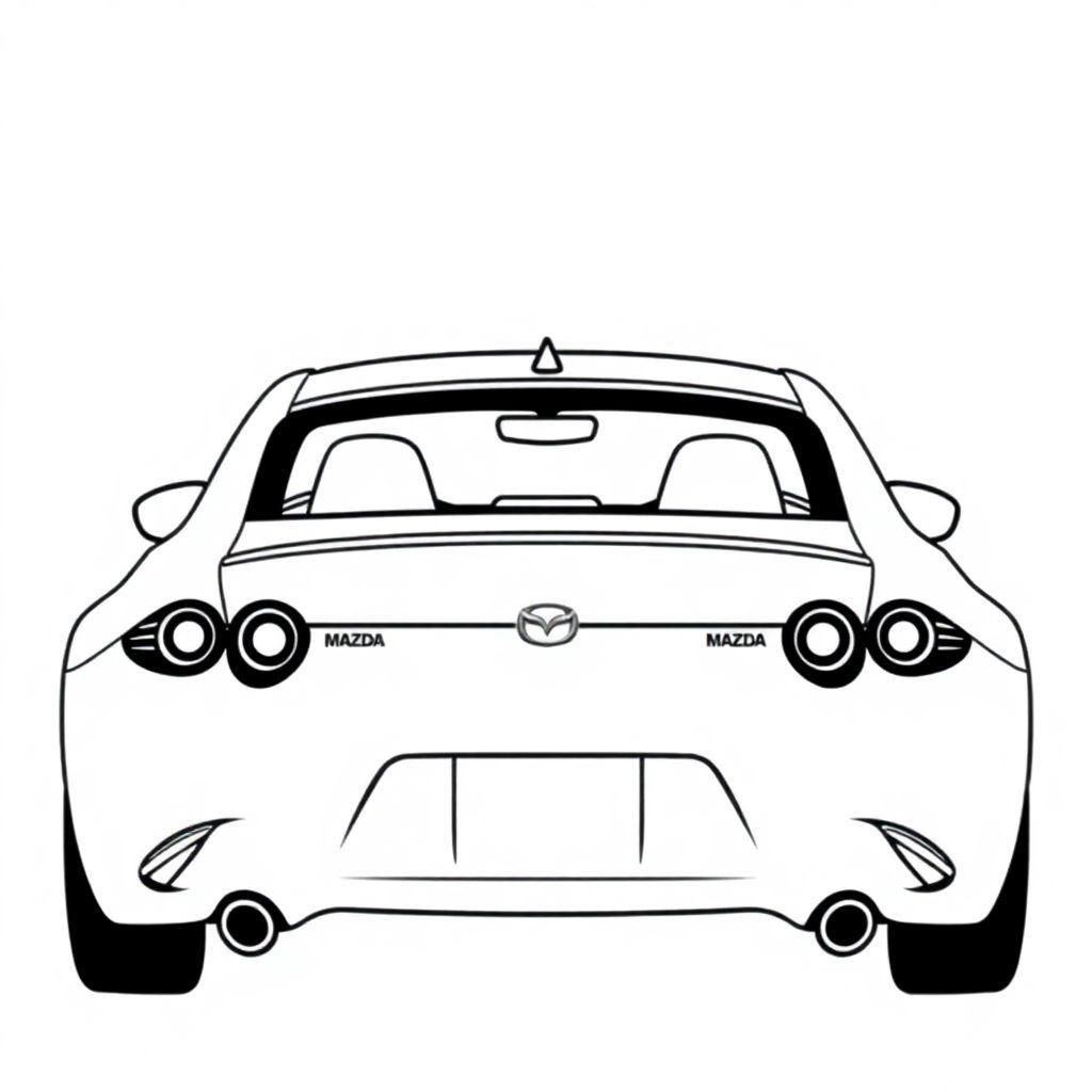 The rear of a Mazda car