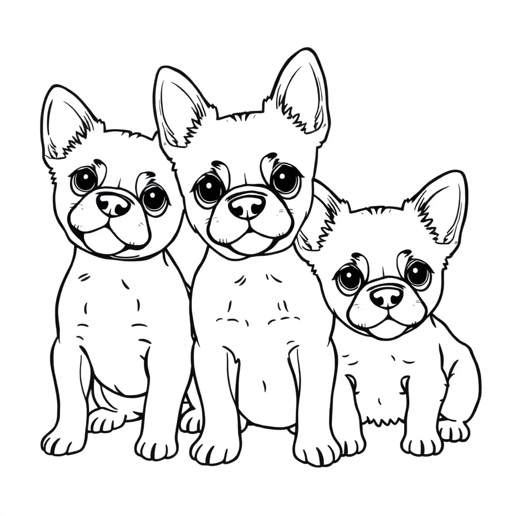 three small dogs