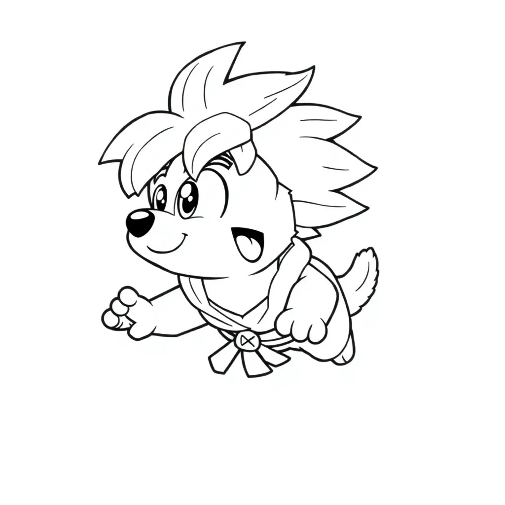 Son Goku, Son Gok, ,super cute dog flying on sky