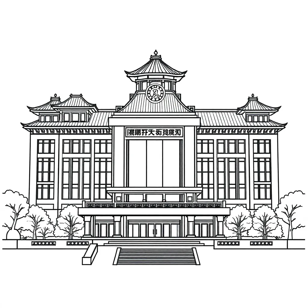 Generate South China University of Technology line drawing.