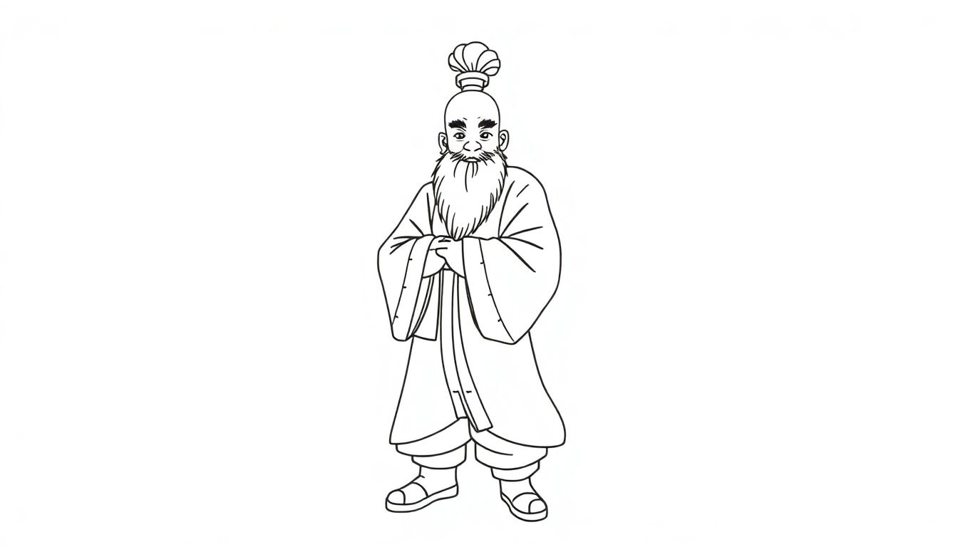 Original male character in Chinese painting style, full body