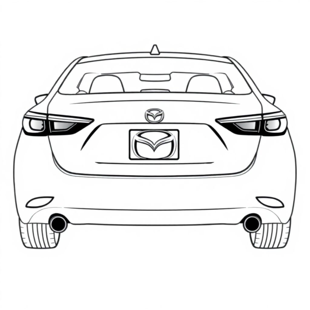 The rear of a Mazda car