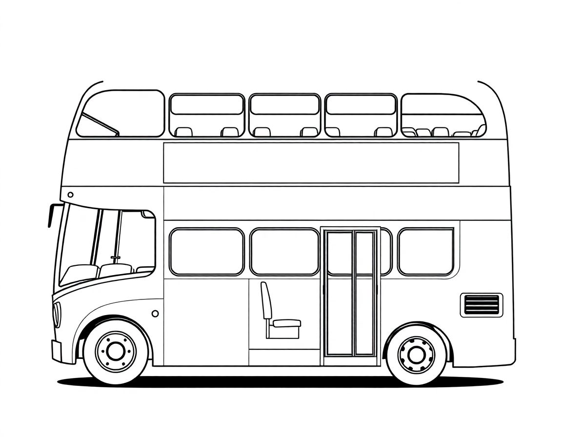 Sightseeing double decker bus with seats