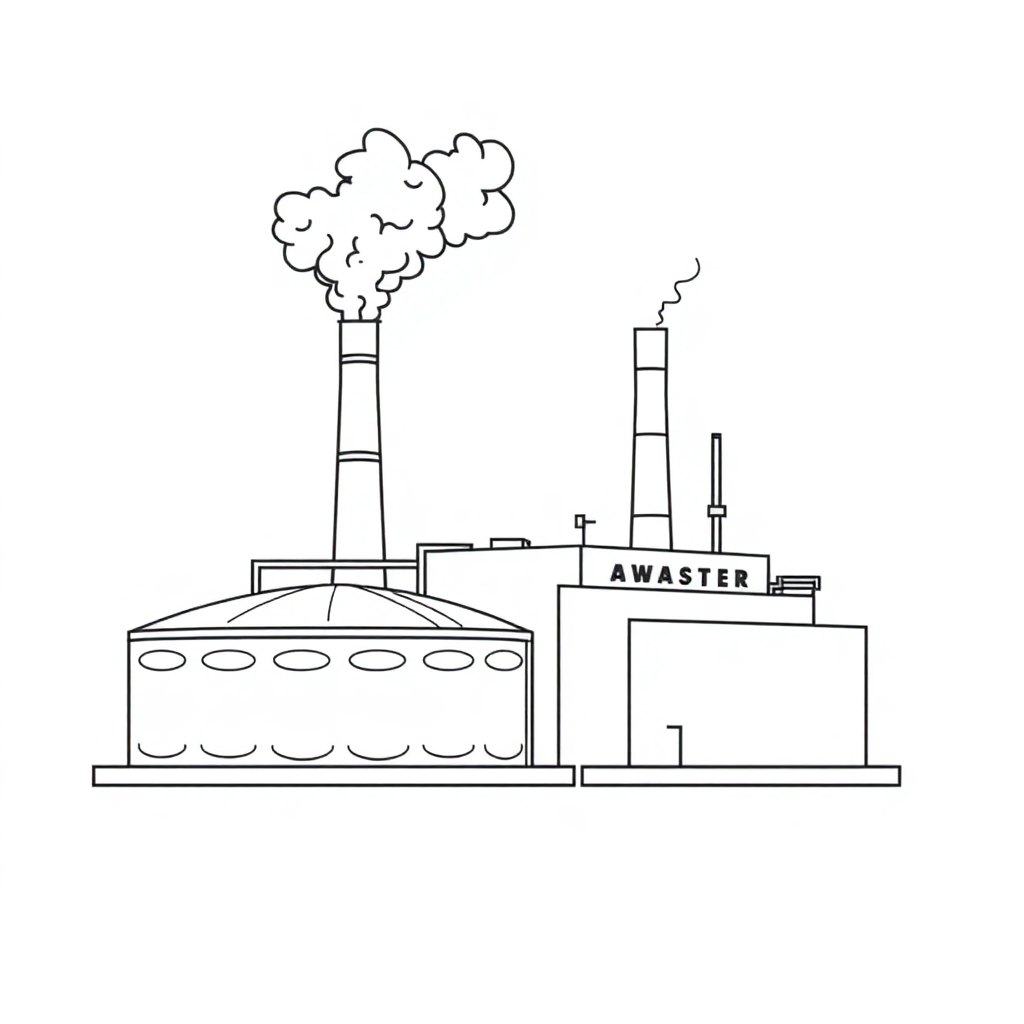 Wastewater treatment plants that emit exhaust gases or fumes