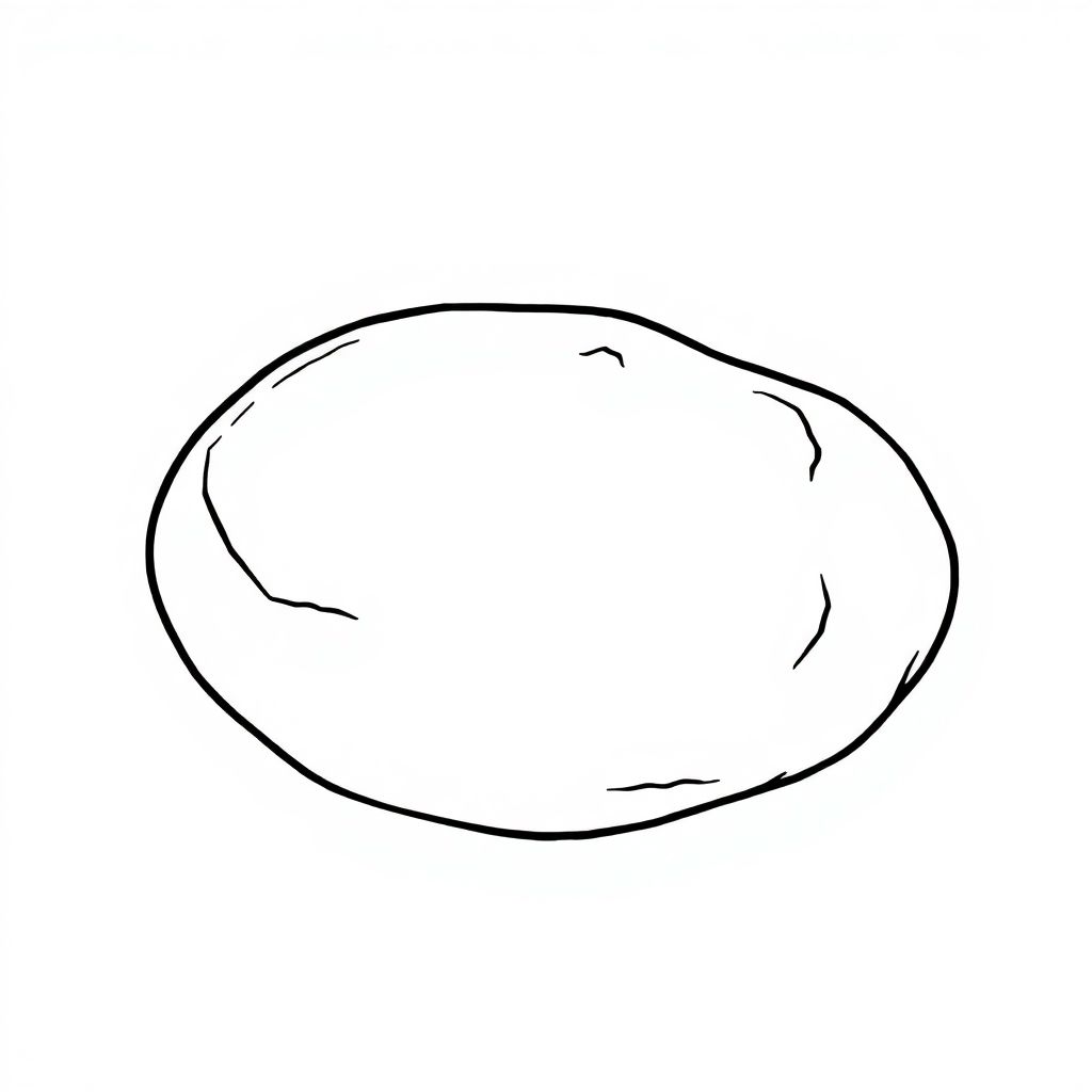 smooth pebble stone rounded shape oval clean outline simple line art 3 4 different shapes.