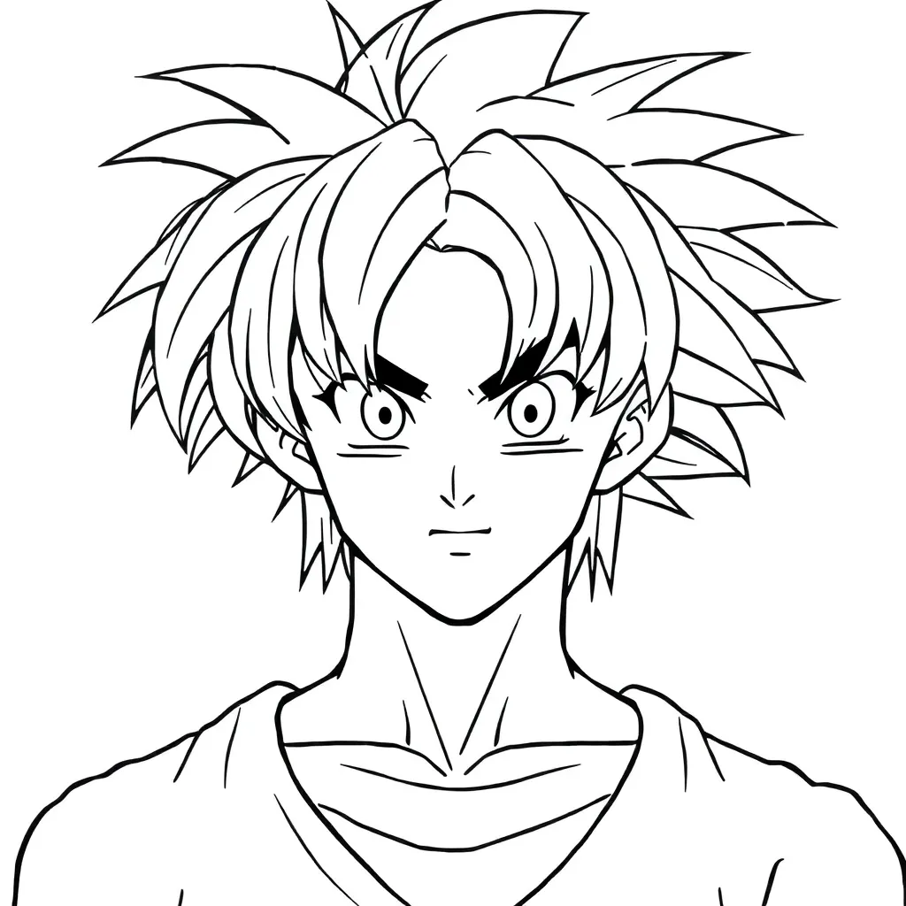 Seven Dragon Ball grown up Trunks long hair shoulder length hair.