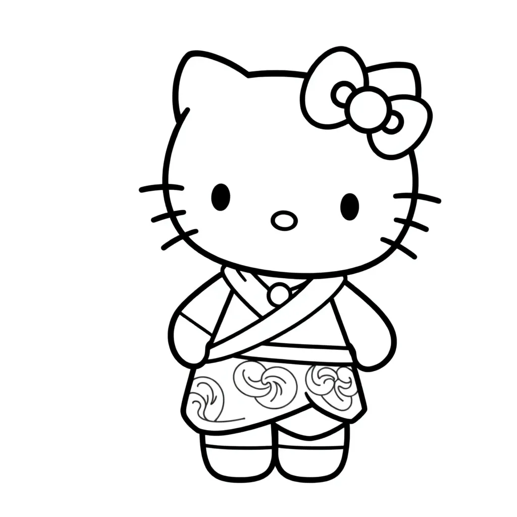 Hello Kitty, wears sarong kabaya
