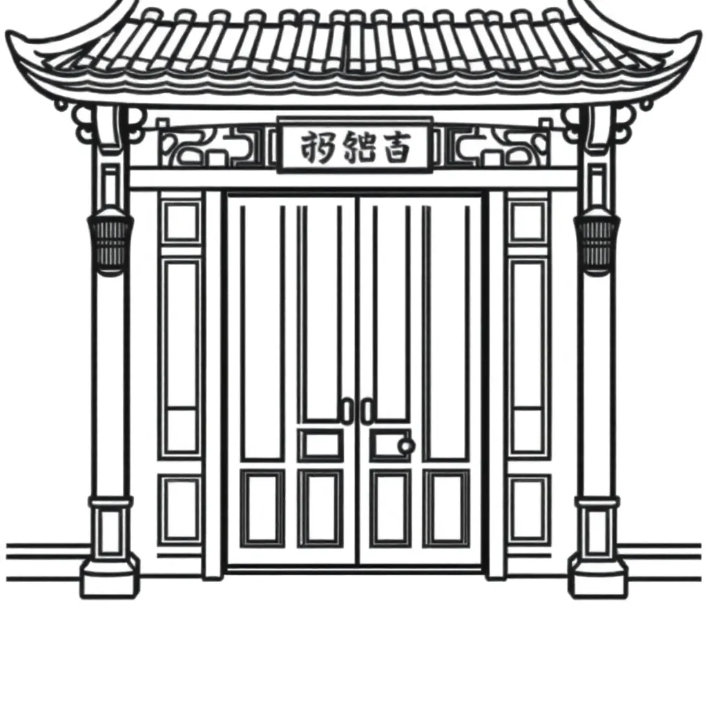 China style door